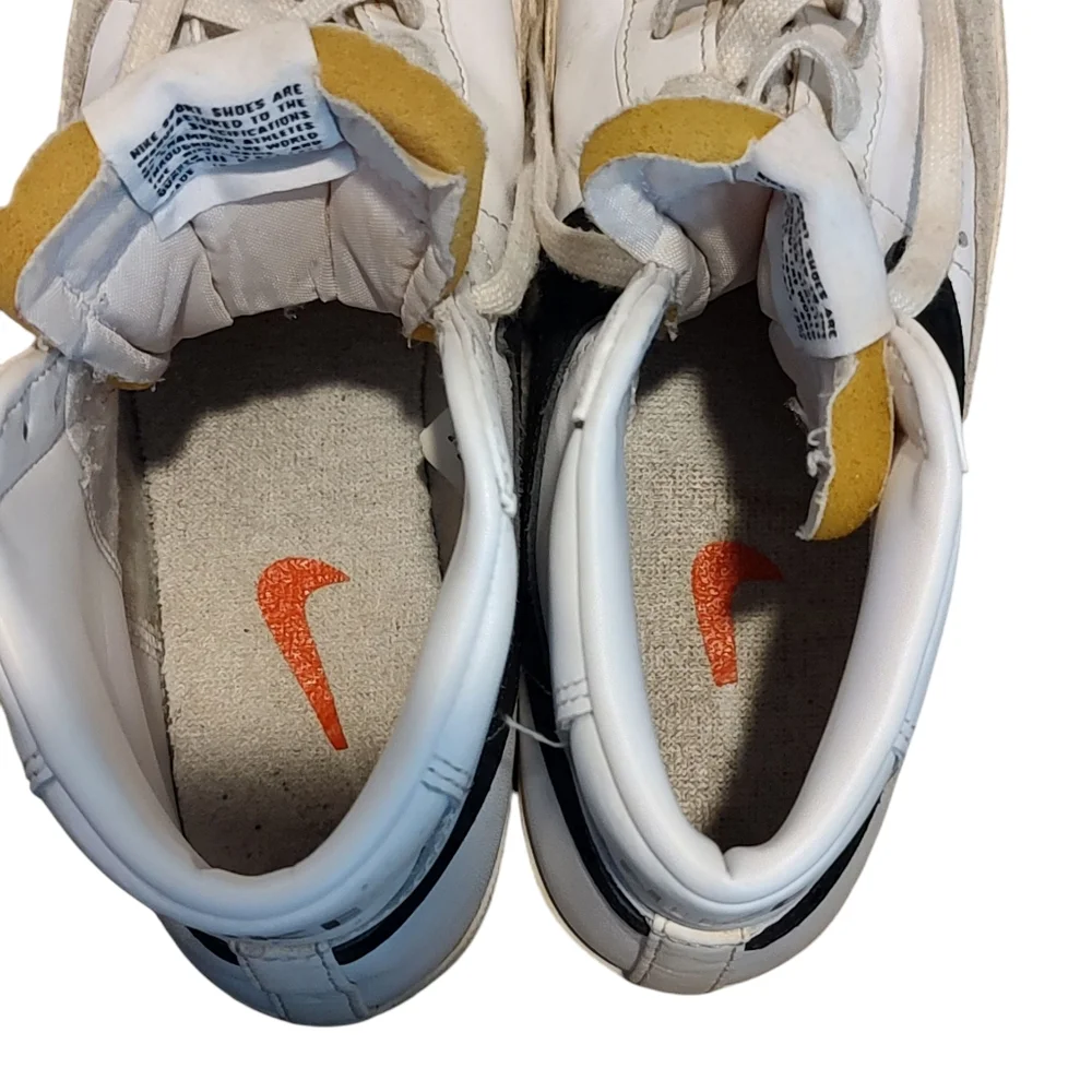 Nike Blazers White with Black Swoosh Size 8